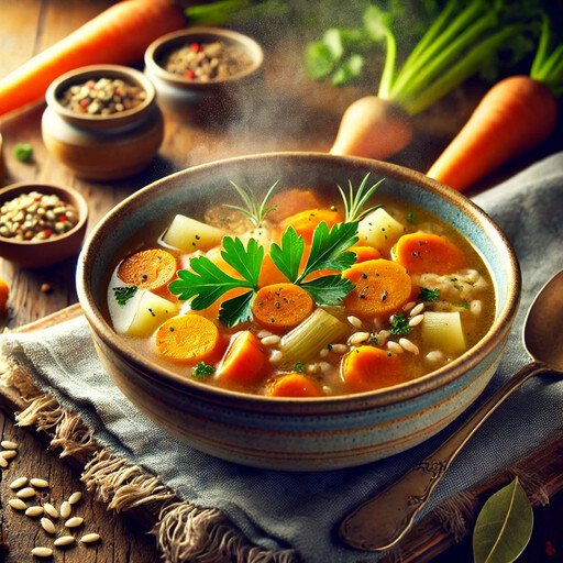 Carrot celery soup for winter